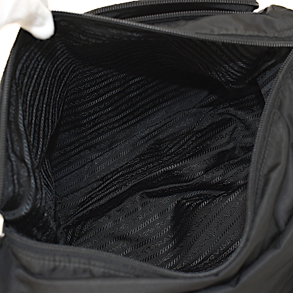 Prada plate nylon triangle triangular bag black shoulder - Picture 8 of 9